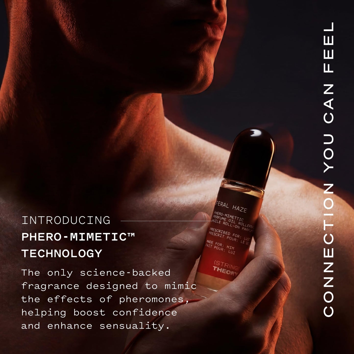 STRING THEORY Pheromone Roll On Cologne Oil for Men - Spicy & Smoky Vanilla Woody - Dark Rum, Vanilla, Oakwood & Skin Musk - Lasts 3 Hours Long - Pheromones Phero-Mimetic Men's Cologne Roll On Oil