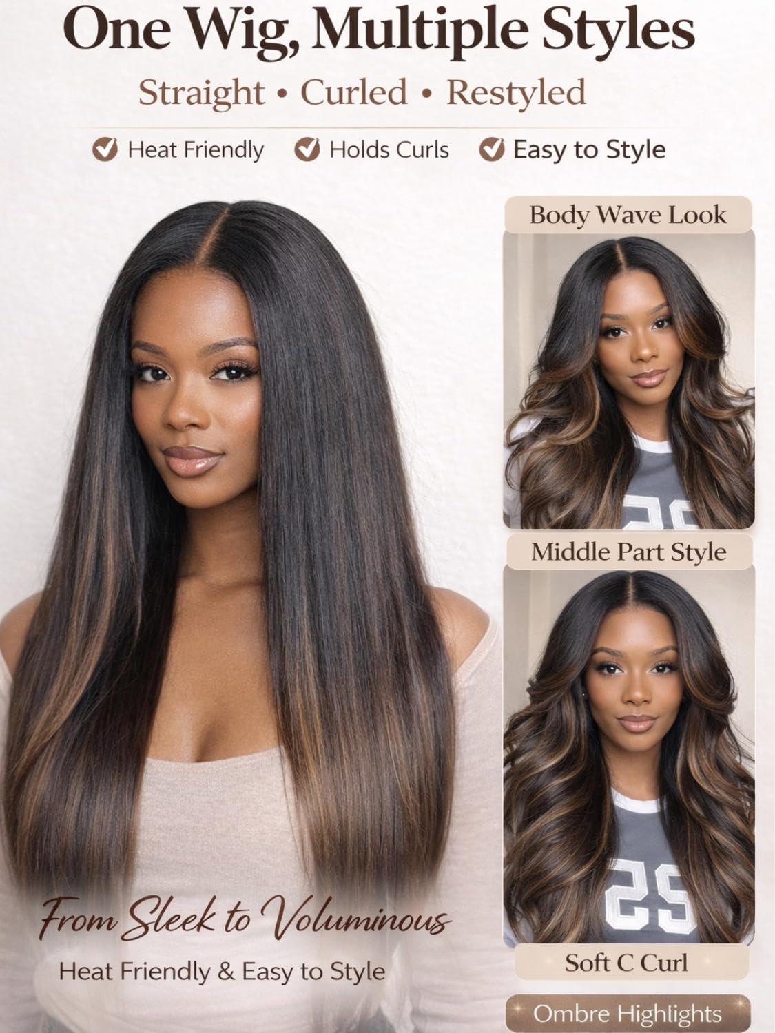 Beauty Forever Light Yaki Straight Glueless Wigs Human Hair Pre Plucked Pre Cut Black to Chestnut Brown 7x5 Bye Bye Knots Lace Front Wear and Go Drawstring Wig Beginner Friendly 150% Density 18inch