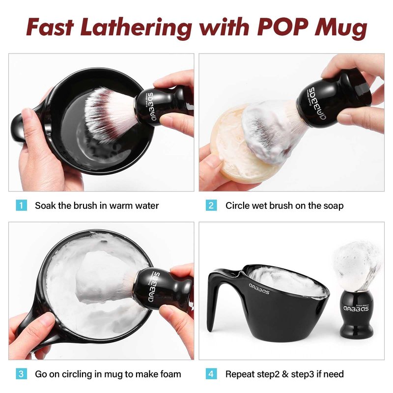 Anbbas Shaving Brush with Synthetic Badger Bristles Wood Handle,Melamine POP Mug for Lathering and 3.5oz Shaving Soap for Men Wet Shave,Women Girls Hair Removal
