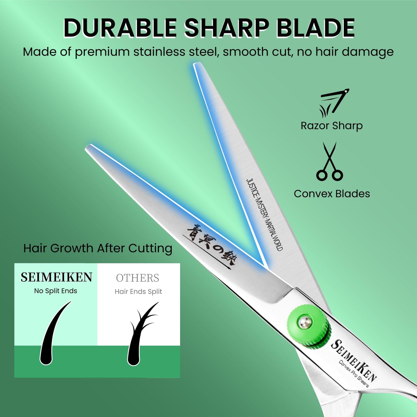 SEIMEIKEN Hair Cutting Scissors, 6" Haircut Scissors