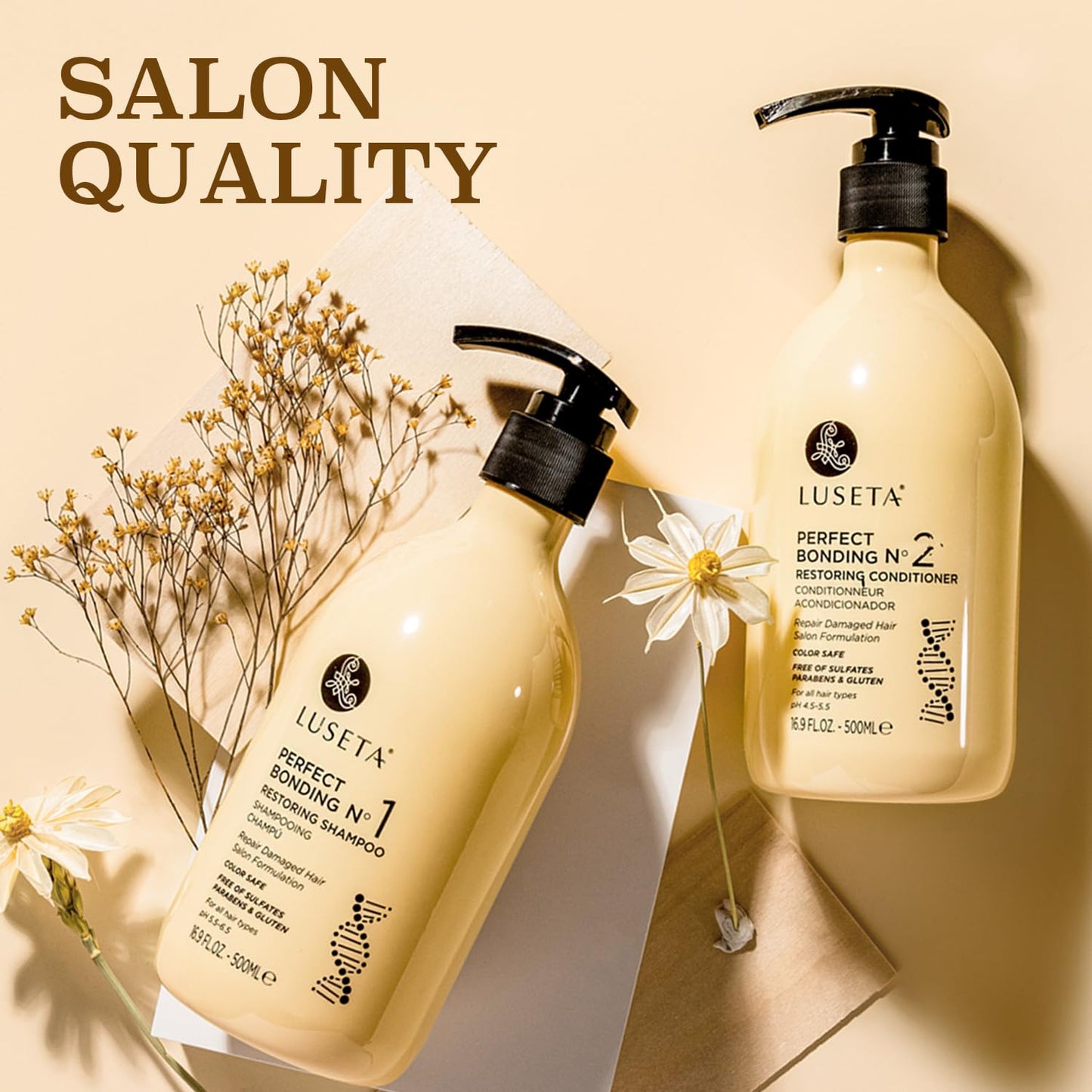 Bond Repair Shampoo & Conditioner Set for Chemically Damaged Hair - Deep Moisture & Shine | 2x16.9 oz