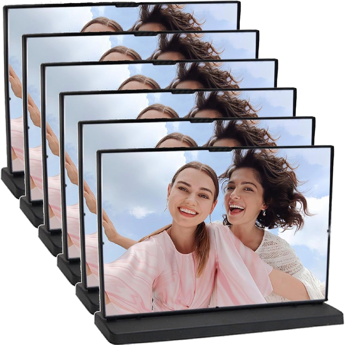 Acrylic Sign Holder - 12x8 Two-Sided Display Stand | 4 Pack for Cafes, Shops, Events