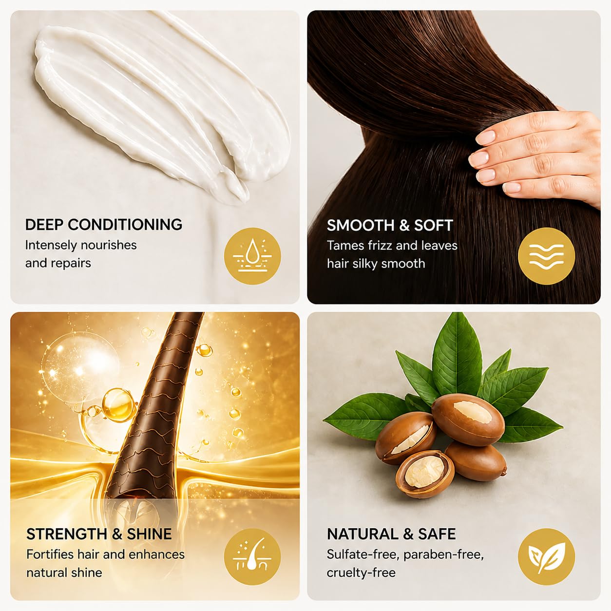 Argan Oil Hair Mask - Deep Conditioning Treatment for Damaged Hair | Anti-Frizz & Hydration - 35 oz