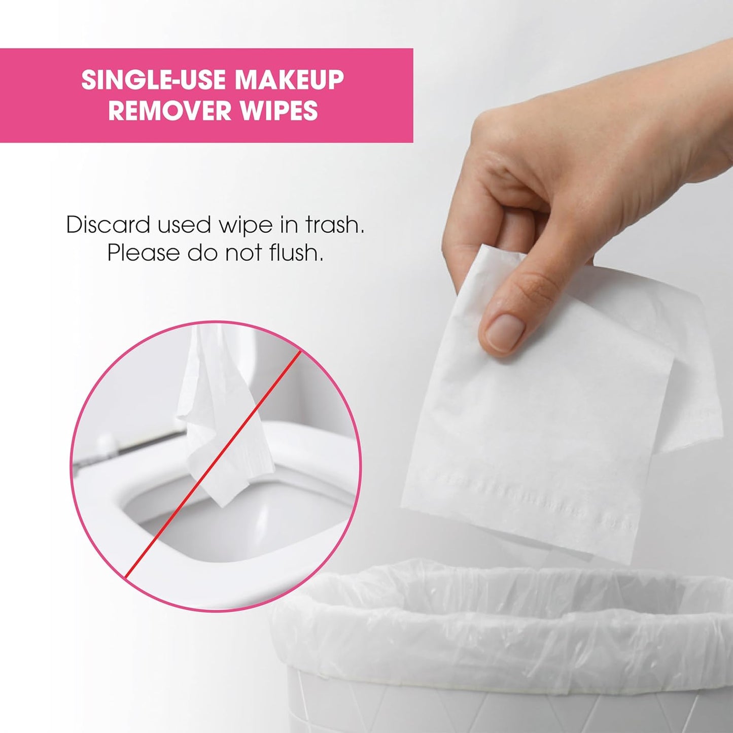Diamond Wipes Face Cleansing & Waterproof Makeup Remover - 500 Alcohol-Free Wipes with Vitamin E
