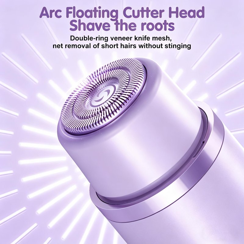 Bikini Trimmer for Women,2 in 1 Dual Head Bikini Shaver & Body Shaver,Cordless & Waterproof Electric Bikini Trimmer for Women, Painless Hair Removal with Silky Glow Finish,Purple9