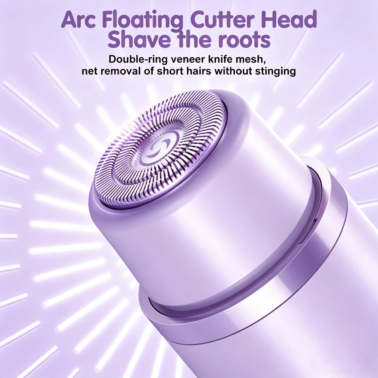 Bikini Trimmer for Women,2 in 1 Dual Head Bikini Shaver & Body Shaver,Cordless & Waterproof Electric Bikini Trimmer for Women, Painless Hair Removal with Silky Glow Finish,Purple9