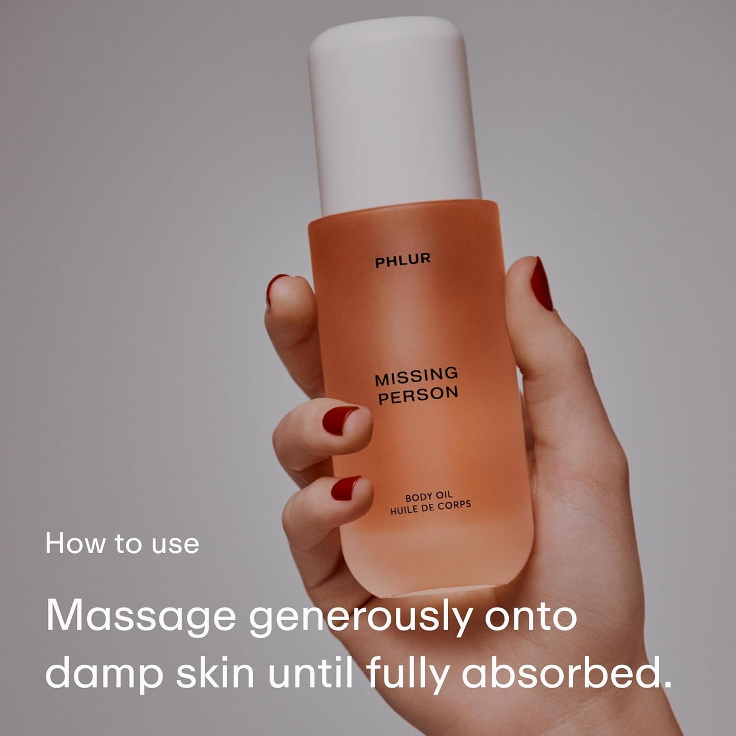 PHLUR Missing Person Body Oil - Hydrating Musk & Jasmine Scent | 4 Fl Oz for Men & Women