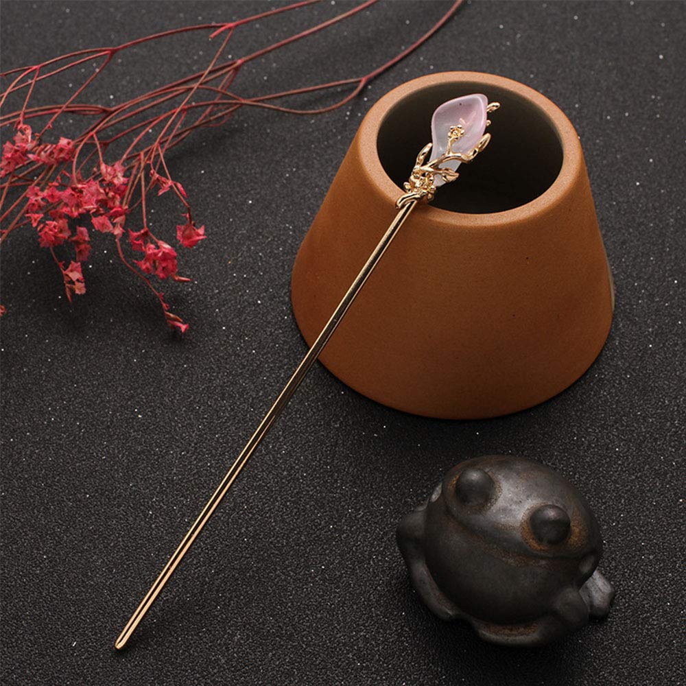 Metal Hairpin Female Hair Accessories Hair Fork Vintage Women Classic Chinese Style(silver&blue)