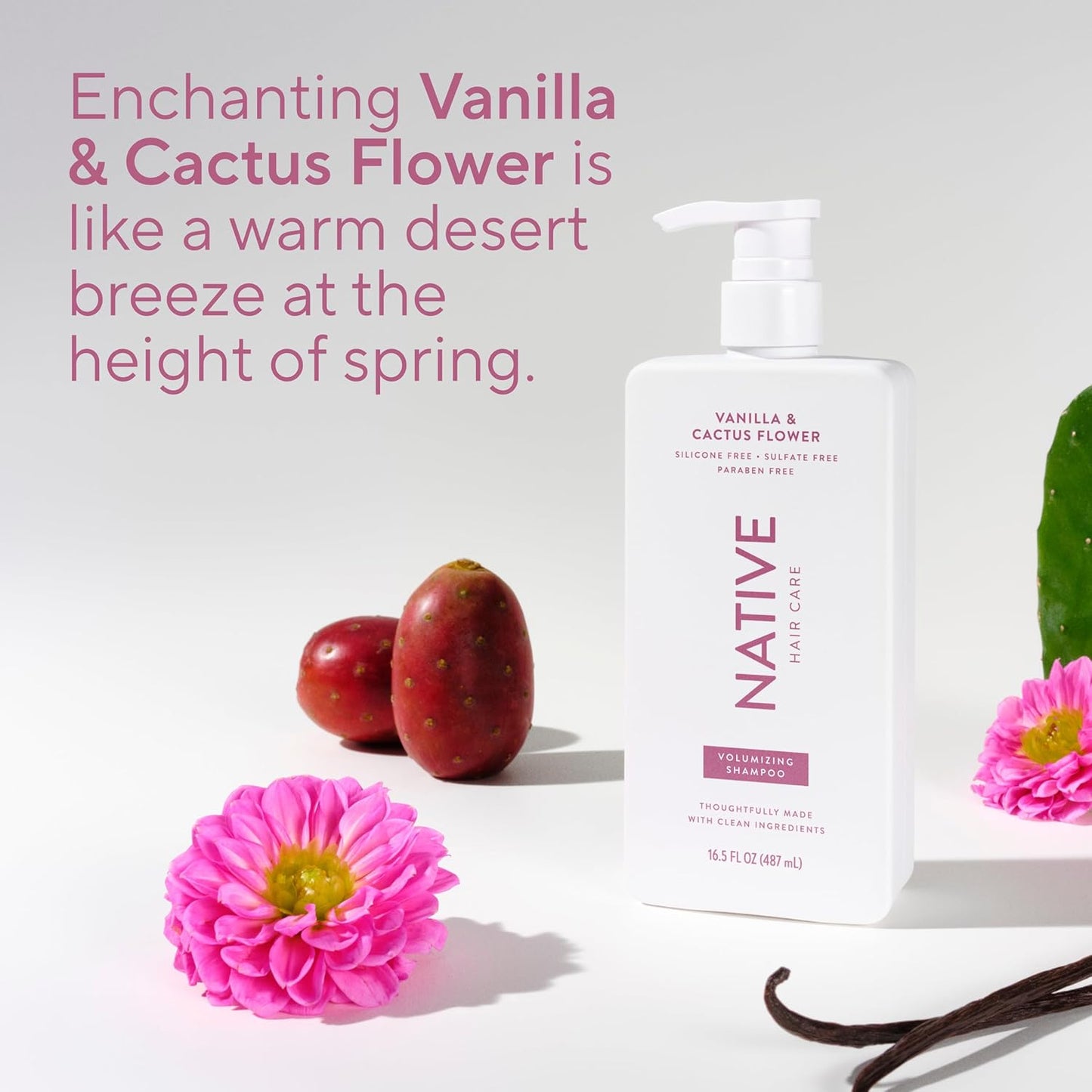 Native Vanilla & Cactus Flower Shampoo & Conditioner - Sulfate-Free, All Hair Types, 2-Pack