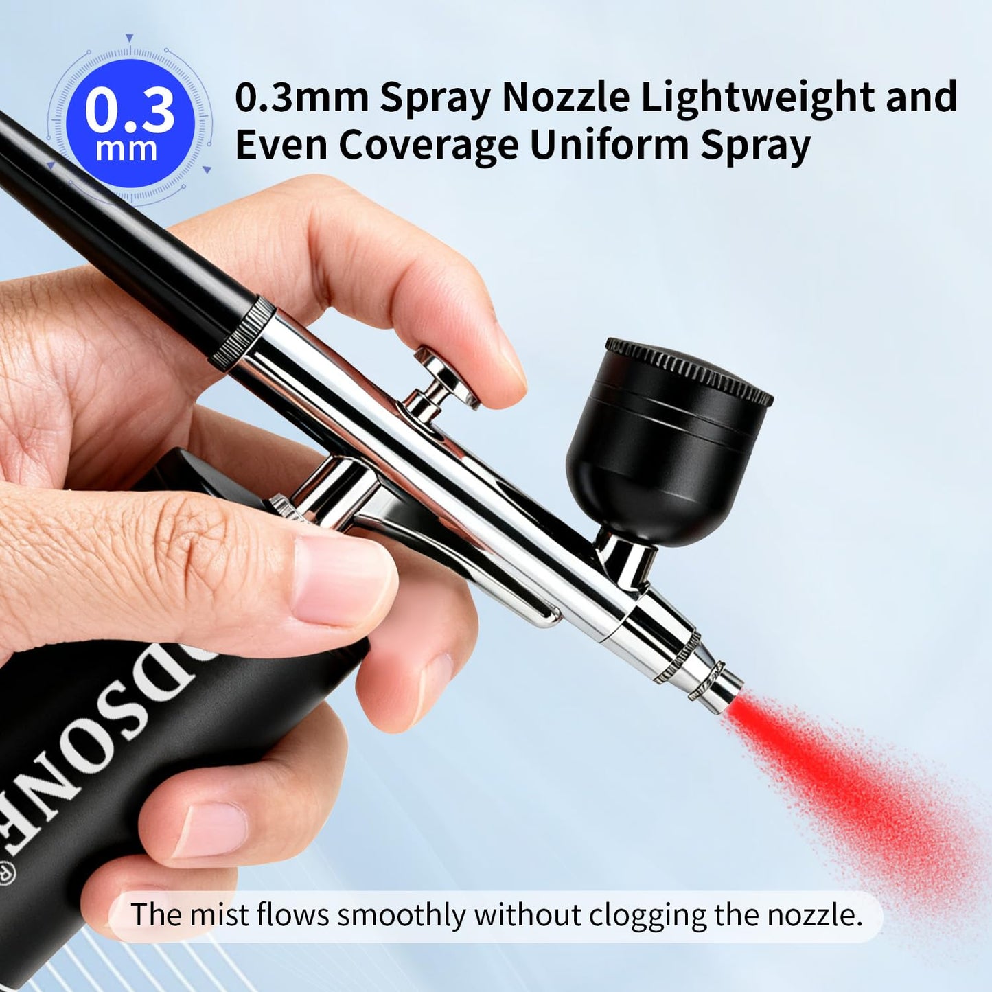 Airbrush Kit - Rechargeable Spray Compressor with 3 Pressure Settings | Cordless Air Brush for Nail Art, Makeup, Cake Decorating, Model Painting - Black