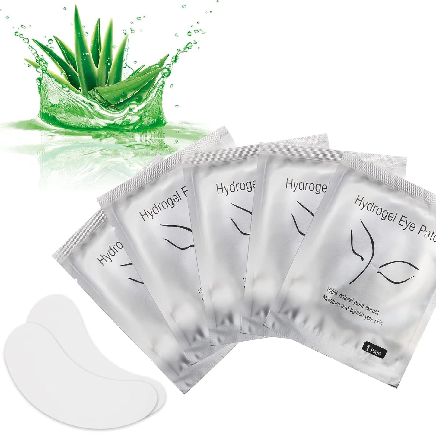 Eyelash Extension Eye Pads - Lint-Free Hydrogel Gel Pads | 100 Pairs for DIY Lash Extensions