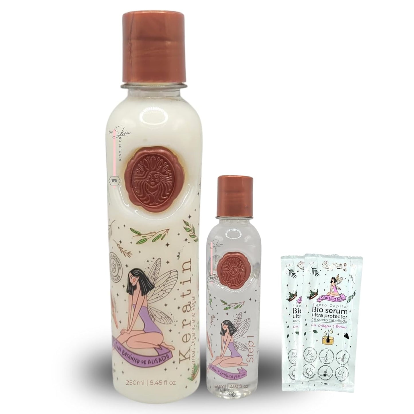 Organic Keratin Treatment for Straightening & Repairing Hair - All-Natural, Vegan Formula | 2-Piece Kit