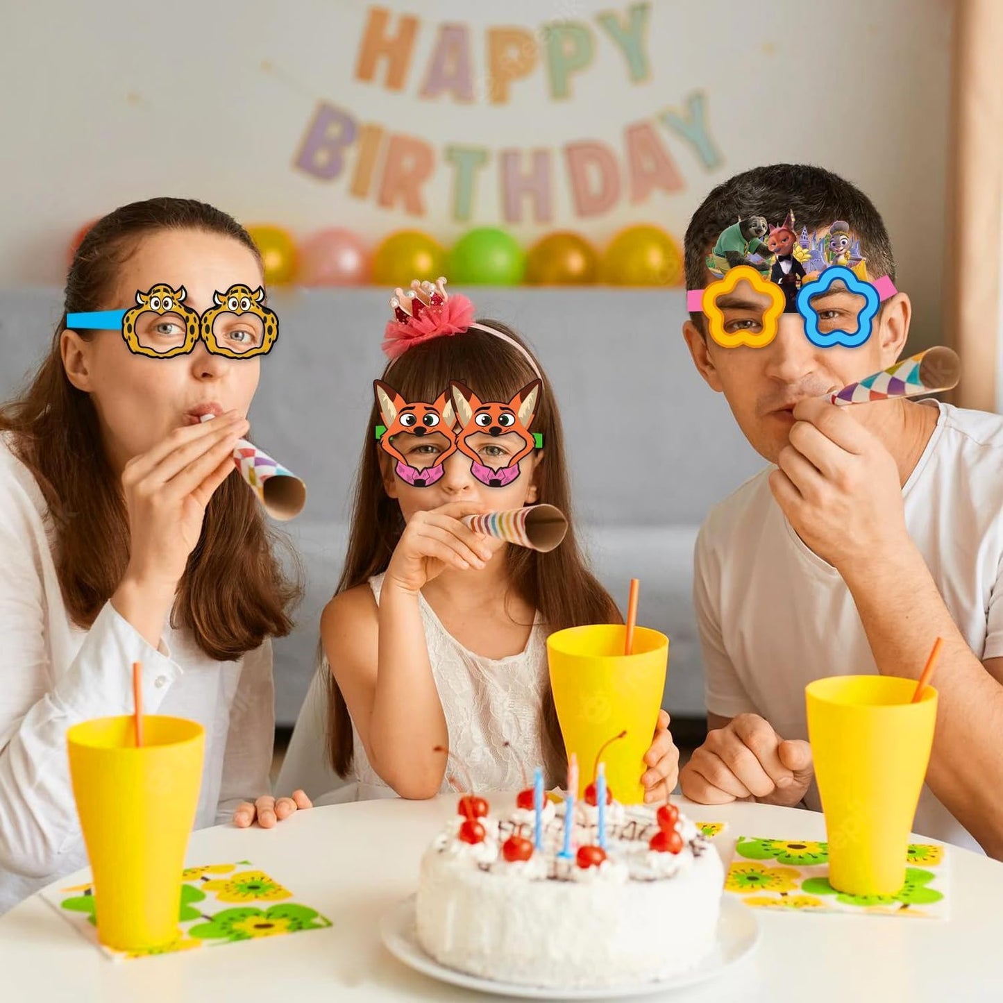 Zootopia Party Set - 12Pcs Decorative Glasses for Kids' Birthday Parties | Fun Cosplay Accessories
