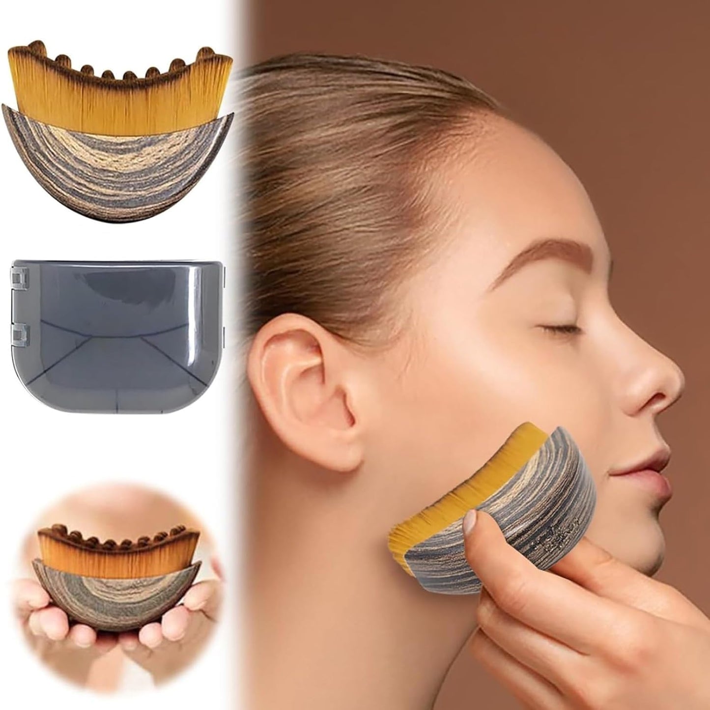 Lymphatic Contour Face Brush Set - Ergonomic Tool for Lymphatic Drainage & Skin Lifting | 2PCS Gua Sha Alternative