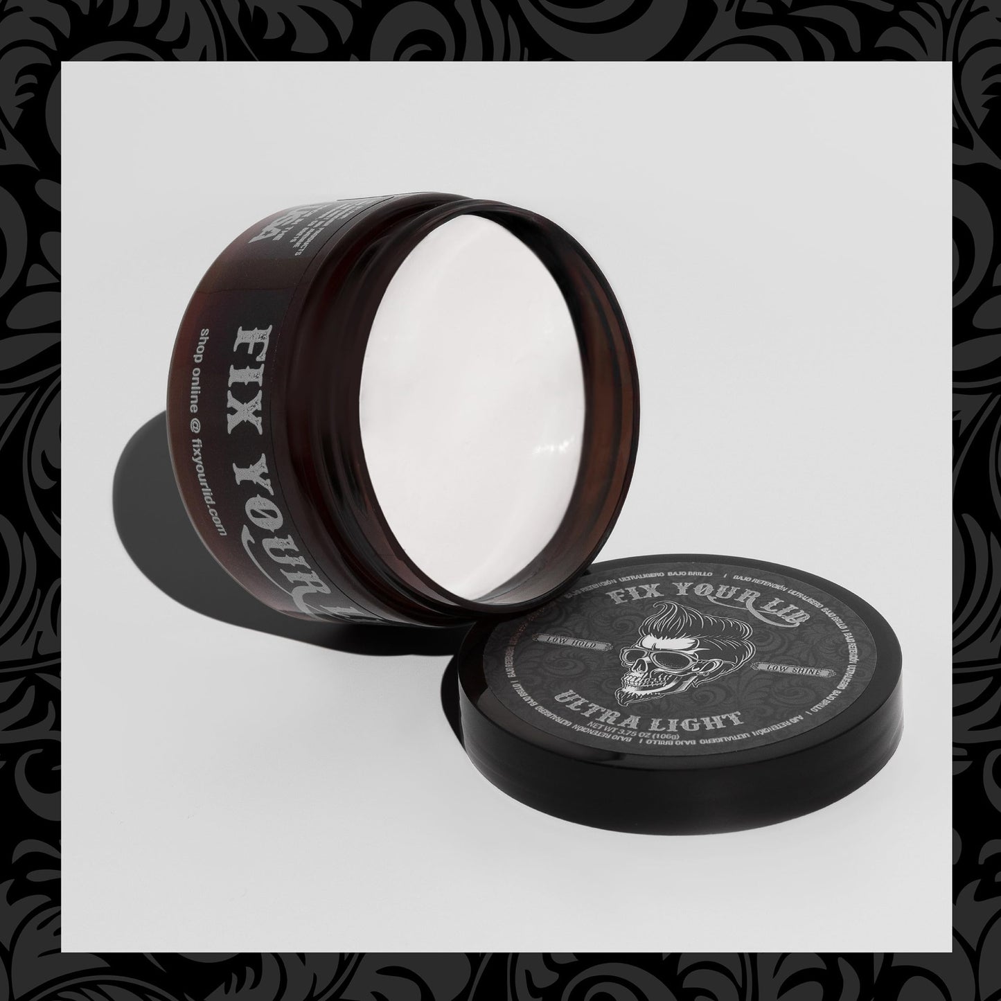 Fix Your Lid Ultra Light Pomade for Men - Low Hold & Low Shine Styling - Water-Based, Easy to Wash Out - Full Size & Travel Size Bundle - 3.75 oz + 1.7 oz