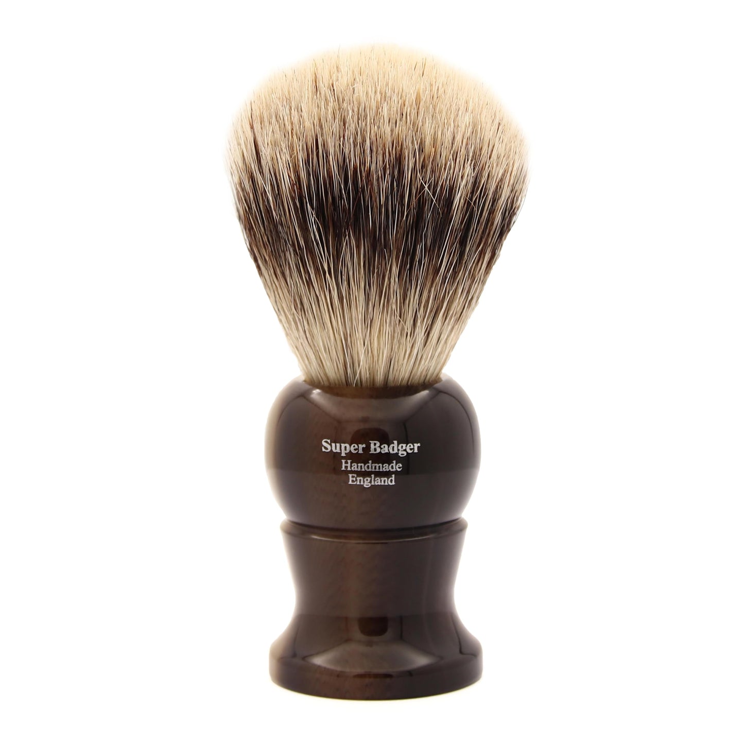 Edwin Jagger 1EJ282 Medium Super Badger Shaving Brush, Imitation Light Horn for use with Shaving Cream or Soap for Men