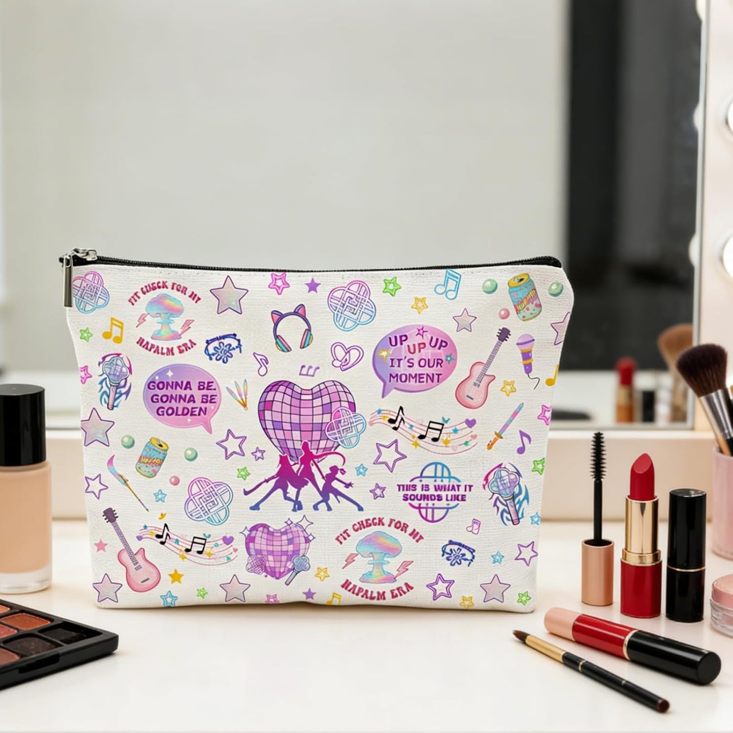 Kpop Merch Makeup Bag | Perfect Gift for K-Pop Fans | Stylish & Functional Design