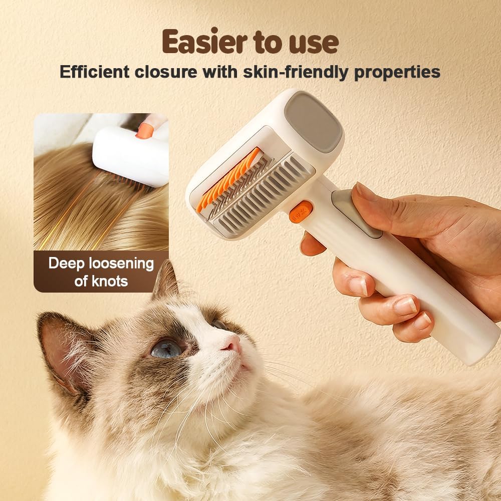 Upgrade 2-in-1 Pet Self-Detangling & Grooming Comb, 2026 New Professional Pet Dematting Comb & Undercoat Rake for Dogs & Cats, Gentle Pets Grooming Brush for Long or Short Hair (1)
