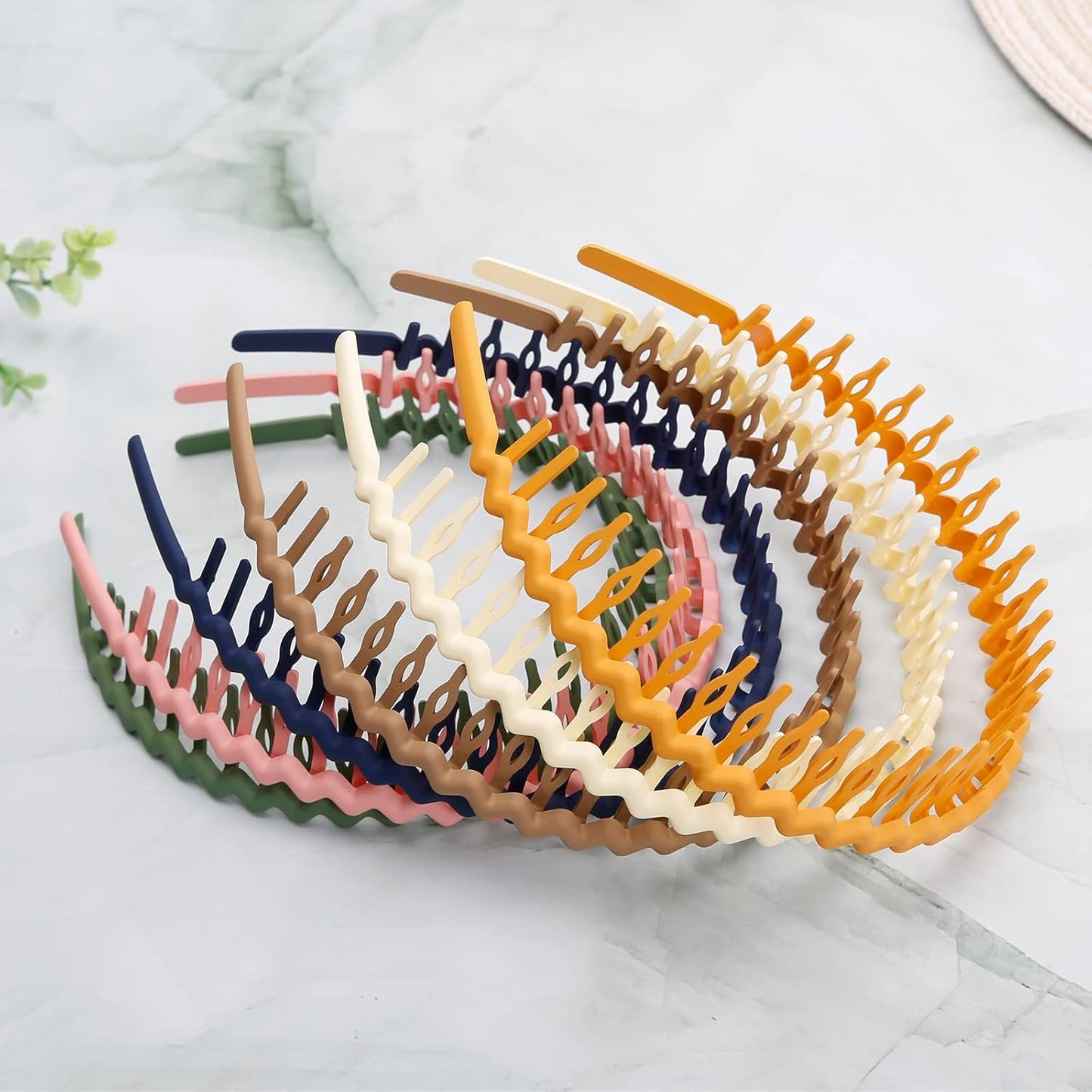 Plastic Hair Bands with Teeth - 10 Pack Non-Slip Comb Headbands for Women & Girls | Hair Accessories