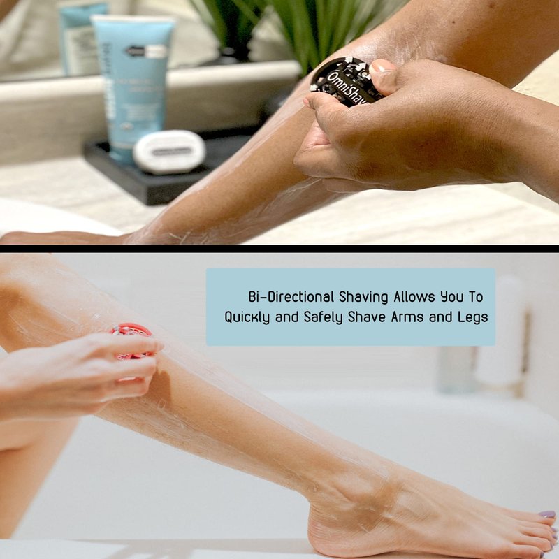 Premium Omnishaver Kit - The Fastest Way to Shave Head, Legs, Arms, Body | An Alternative to Disposable Shaving Razors Self Cleans & Strops During Use with Shave Butter & Replacement Cartridge - White