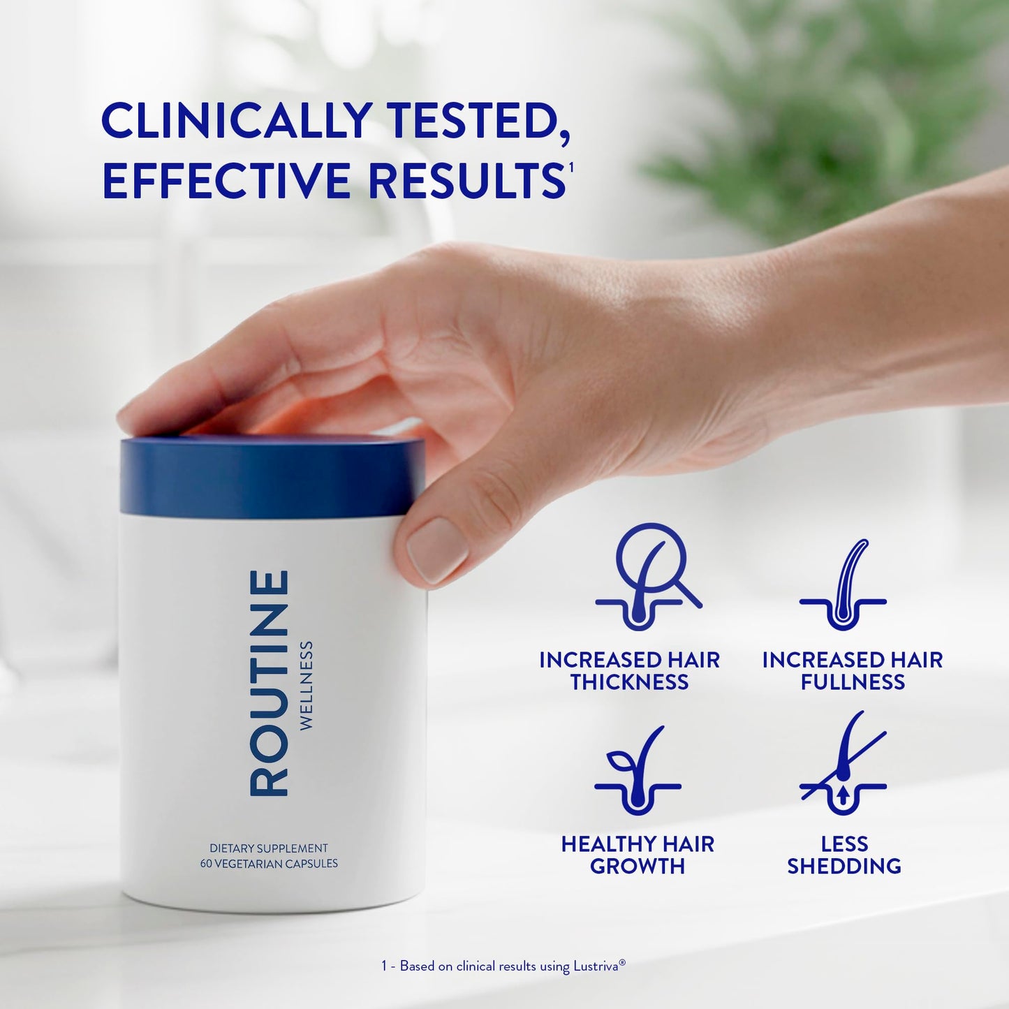 Routine Wellness Hair Thinning System, Anti-Thinning Shampoo & Conditioner Set Rose Hips + Hair Growth Supplement, Clinically Tested to Support Hair Growth
