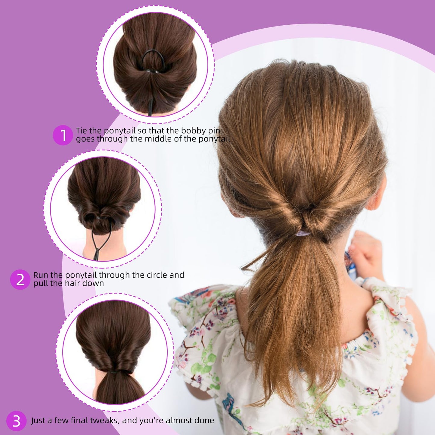 12 PCS Topsy Tail Hair Tool, 6 Colors Hair Loop Styling Tool Set Hairs Pull Through Tools in Large and Small, Ponytail Makers French Braid Loop Braiding Tools for Women and Girls
