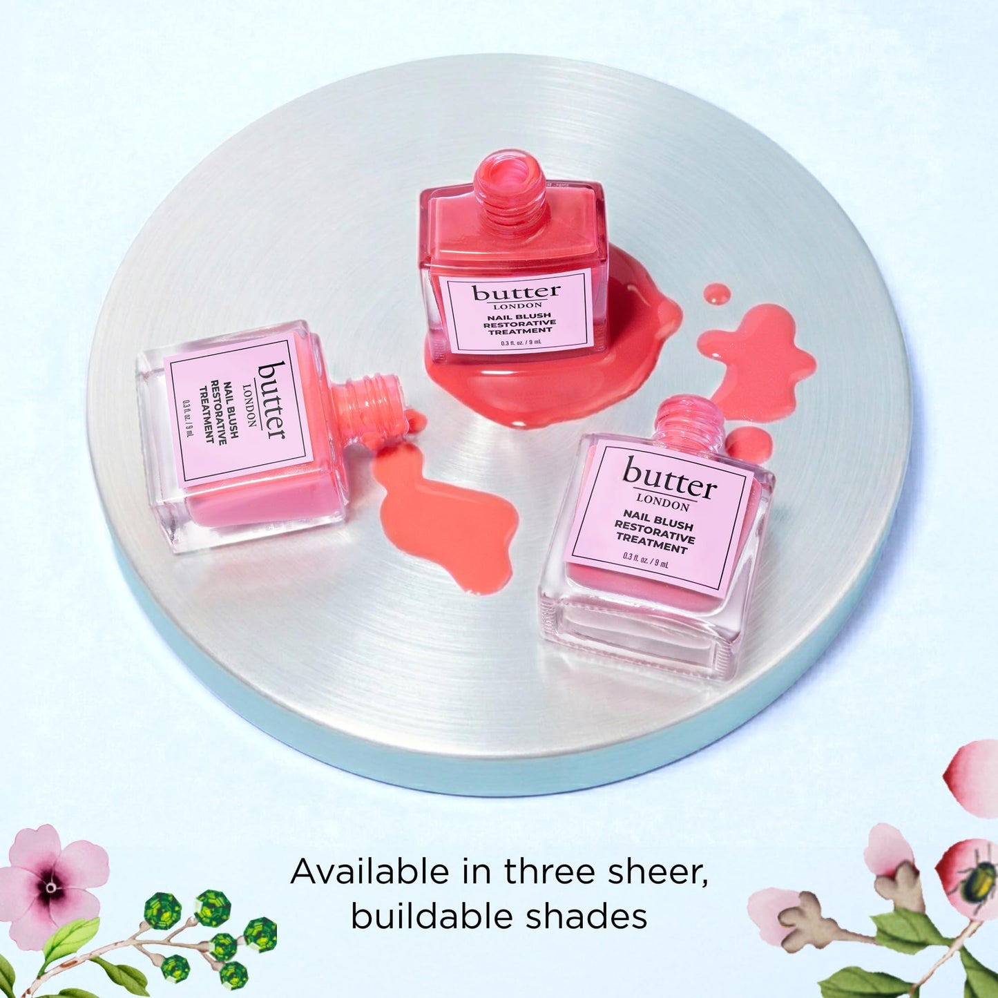 butter LONDON Nail Blush Restorative Strengthener, Tinted Sheer Nail Treatment - Sheer Buildable Color & Strengthening Treatment for Damaged, Weak, Brittle & Overworked Nails - Dewy Rose
