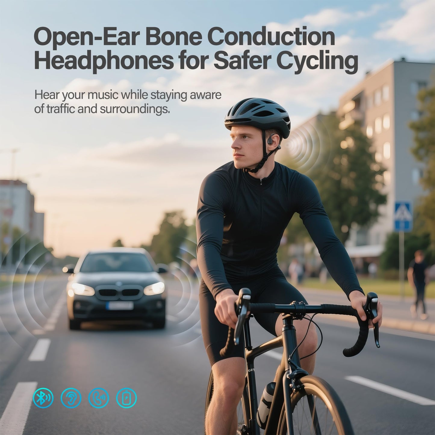 Vonlaxi Bone Conduction Headphones IPX8 Waterproof Swimming Headphones Open Ear with MP3 Mode 32GB Memory Up to 8 Hours Playtime Bluetooth 6.0 Earbuds with Secure Fit for Running, Fitness and Cycling