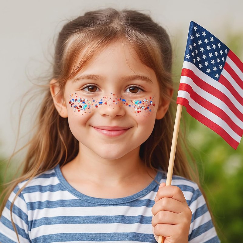 Patriotic Red White and Blue Body Glitter Stick - Sparkling Face & Hair Glitter for 4th of July Outfits | Perfect for Women & Kids