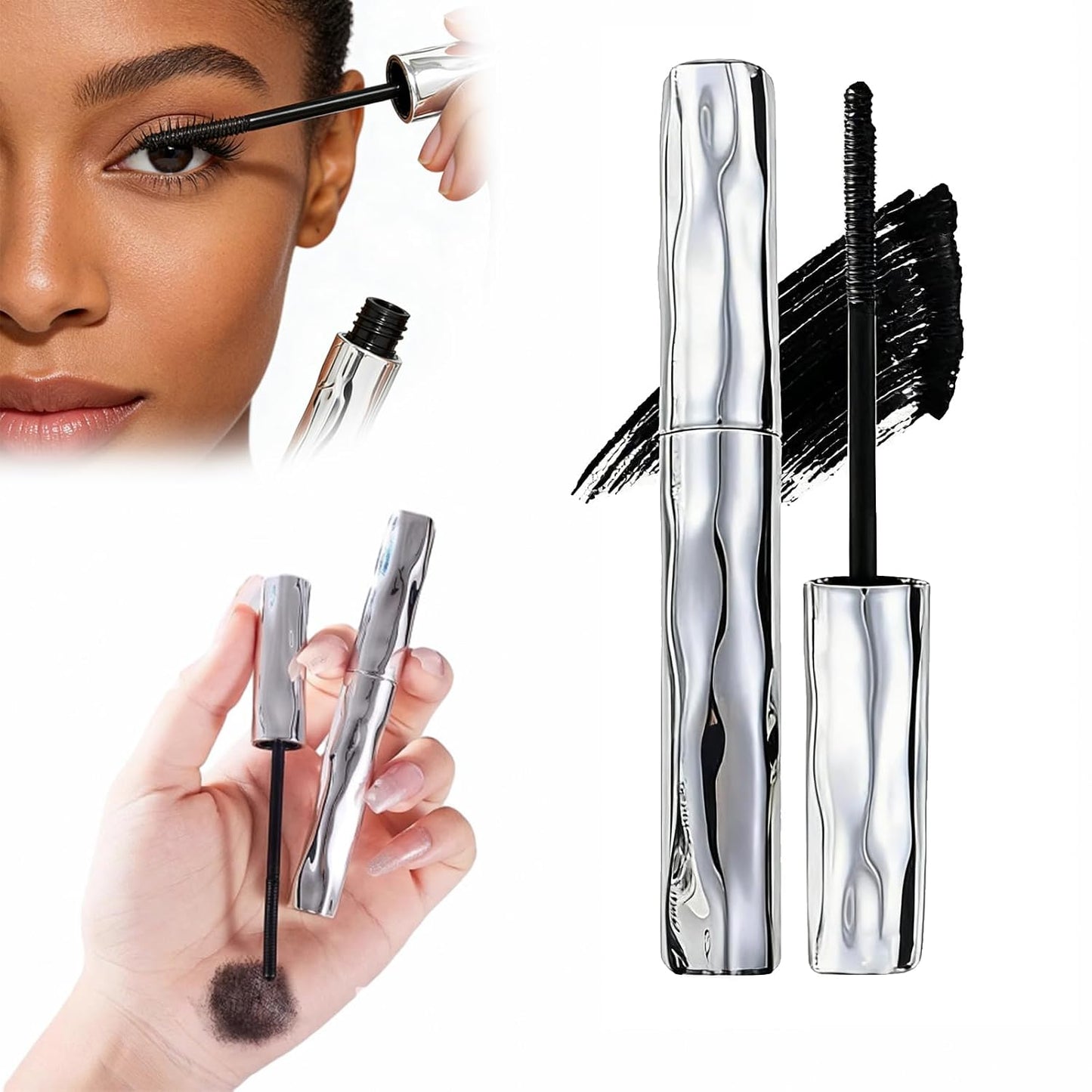 Waterproof Fiber Mascara - Long-Lasting Tubular Eyelash Primer | Natural, Non-Smudge Formula