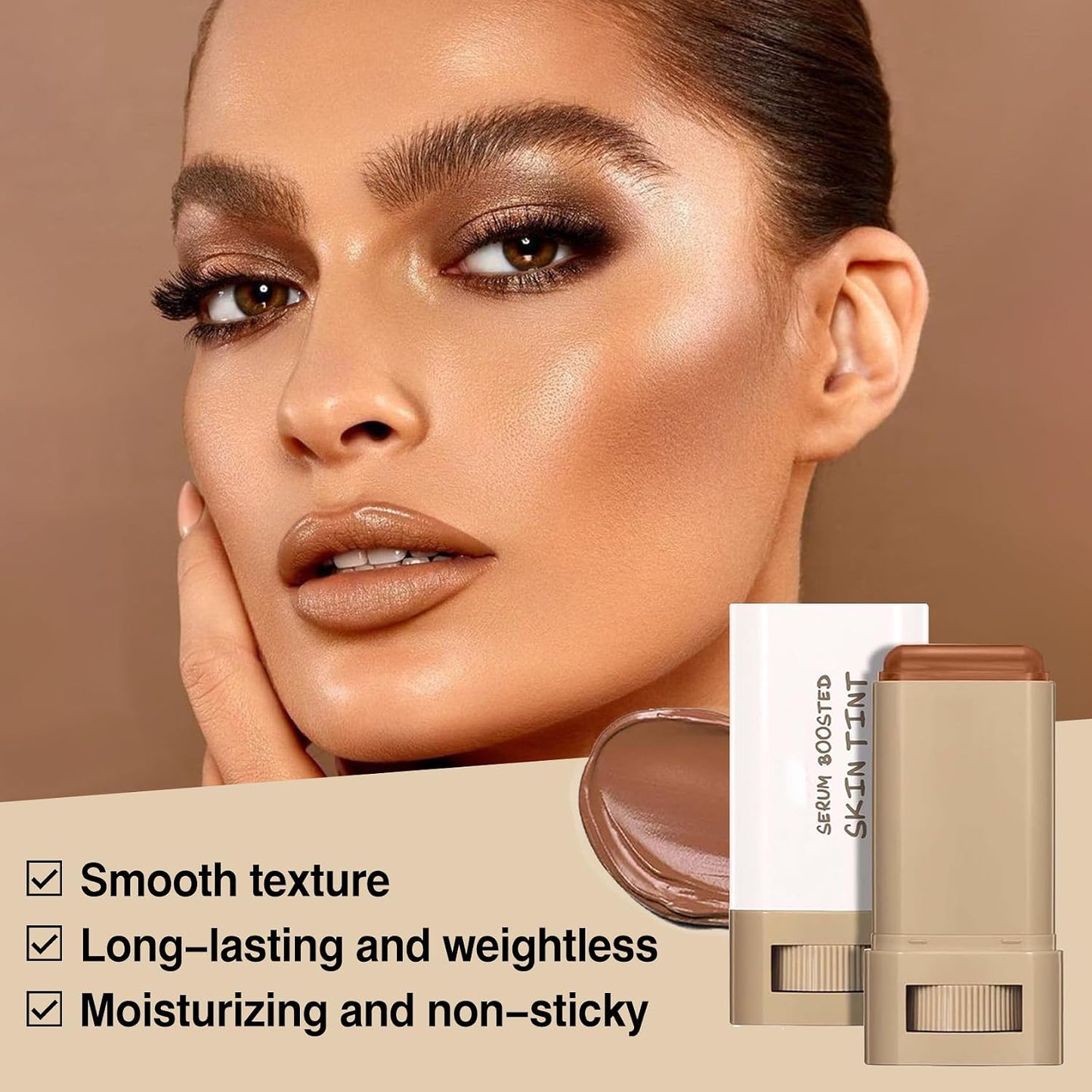 Beauty Balm Serum - Hydrating Tinted Concealer Stick for Women | Lightweight Moisturizer & Contour Foundation (#3)