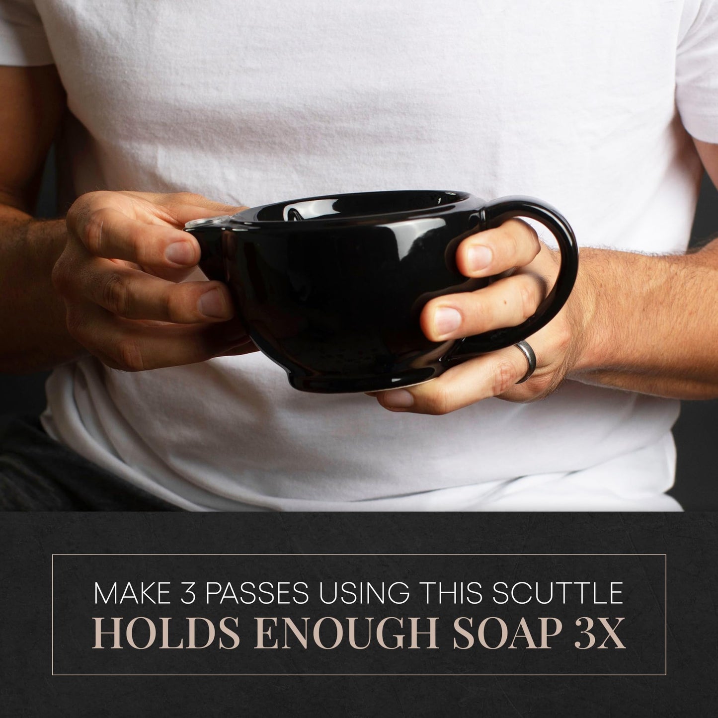 Naked Armor Savanna Shaving Scuttle Mug with Organic Shaving Soap Puck – Porcelain Shaving Mug and Shaving Bowl for Wet Shaving, Keeps Your Lather Hot, Creates Rich and Creamy Lather, Handmade Scuttle