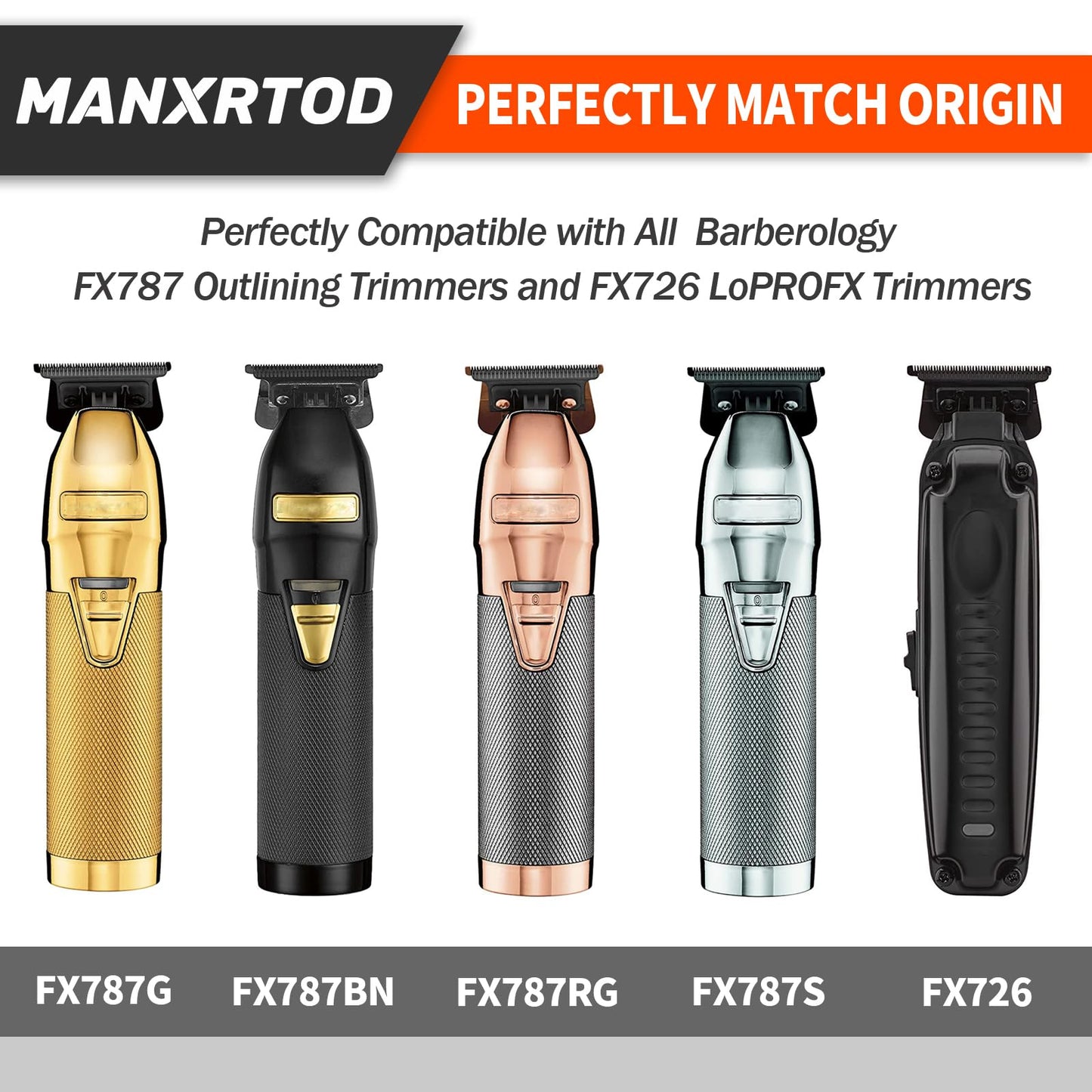FXGOLD 2.0 Replacement Blade for All BaBylissPRO FX787 & FX726 Trimmers, Ultra Precise DLC Replacement Blades Compatible with BaByliss Trimmer Blades, FX707Z Gold