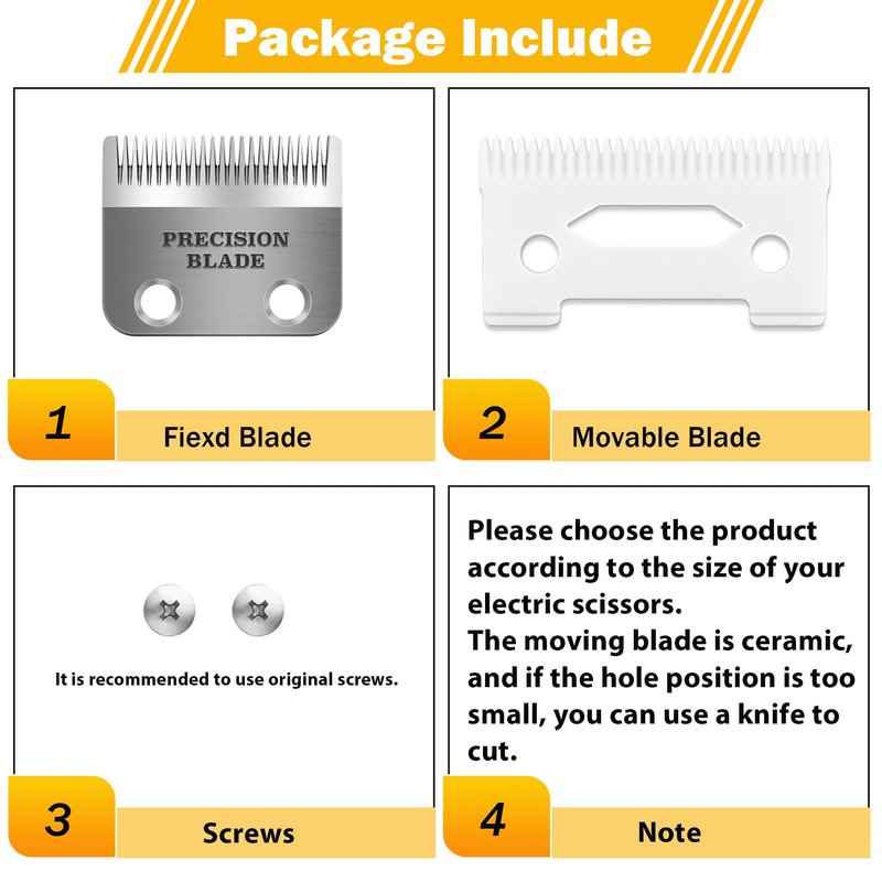 OwnLifeYF Precision Blade Fit for Wahl Clippers Blades, 2 Holes Adjustable Hair Trimmer Parts Replacement Blades, Pack of 1