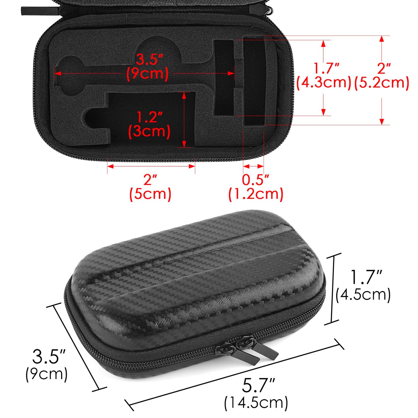 Linkidea Hard Shell Travel Case with Shaving Kit Storage for Short/Long Handled Razor Blades and Attachments - Compatible with Double Edge Safety Razors
