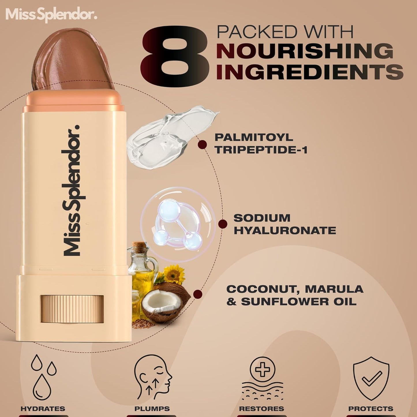 Beauty Balm Skin Tint - Serum-Boosted Stick for Black Women | Hybrid Foundation with Sheer-to-Light Buildable Coverage (Shade 6)