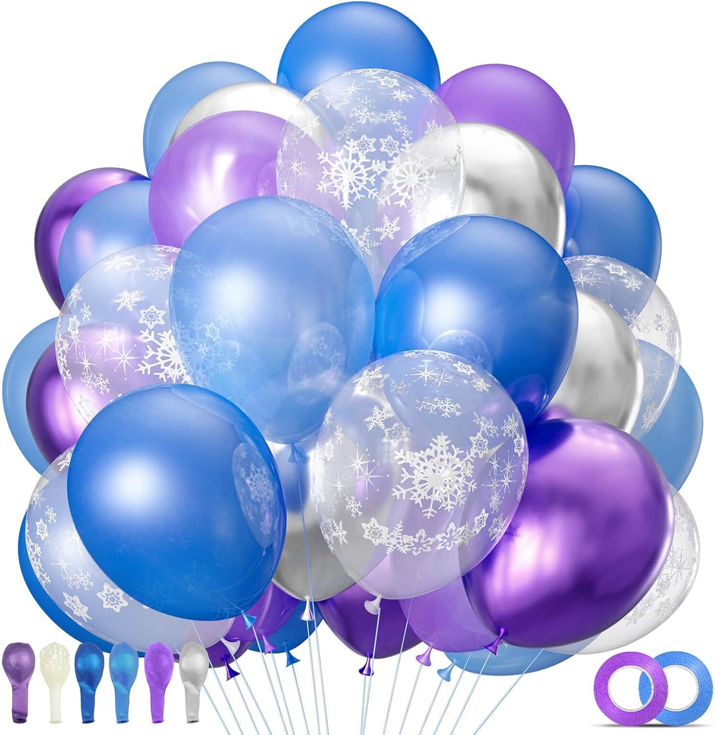 68Pcs Pink & Purple Balloons - 12 Inch Metallic Latex Balloons with Confetti & Ribbons | Perfect for Weddings, Birthdays & Baby Showers