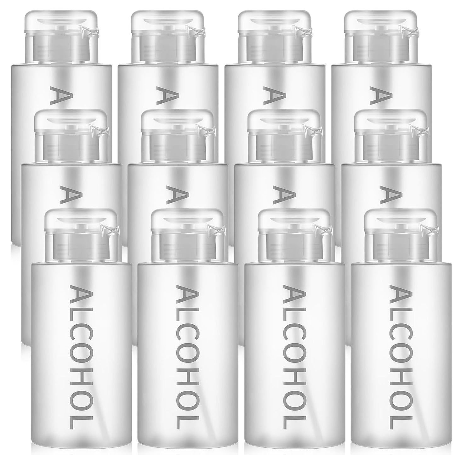 Alcohol Pump Dispenser Bottle - 10 oz Refillable Cosmetic Container | Clear Cap & Bottle for Personal & Salon Use