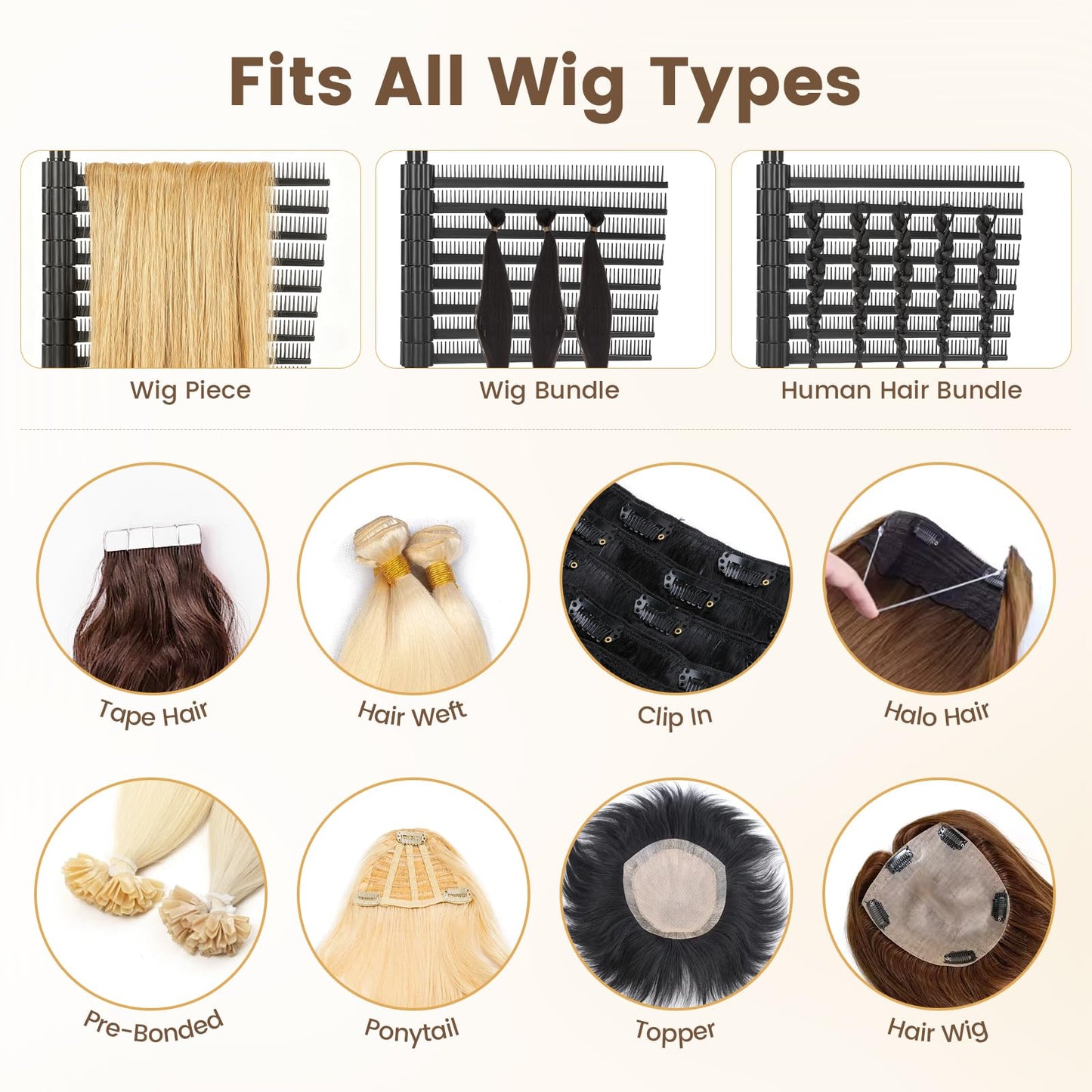 Braiding Hair Rack 216 Pegs, 360° Rotatable Hair Braiding Stand with Wheels, Movable Hair Extension Holder for Hair Stylists, Braiders, Home, Salon, Beauty School, Hair Separator for Braiding