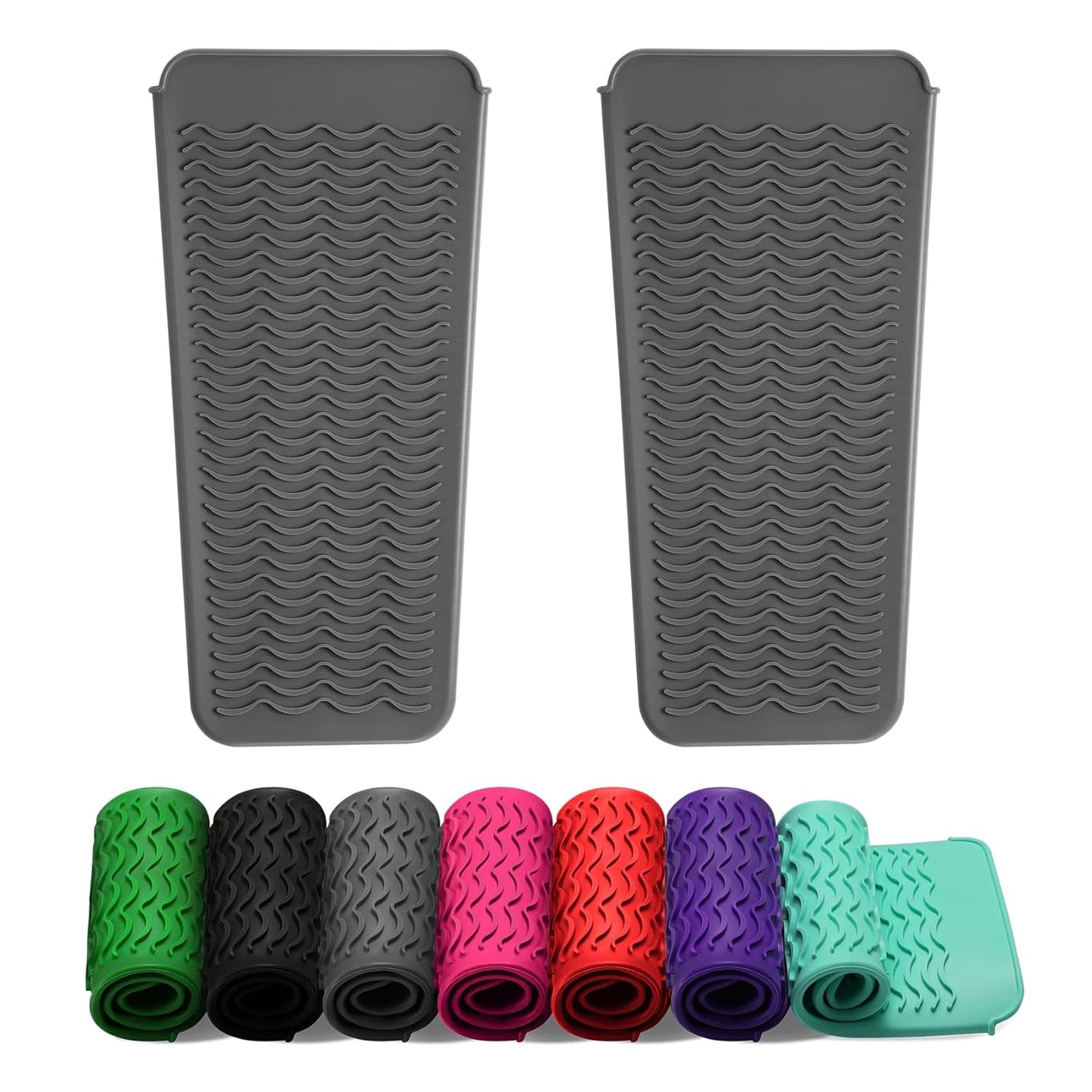 ZAXOP Silicone Mat Pouch for Flat Iron & Curling Iron - Heat-Resistant, Black