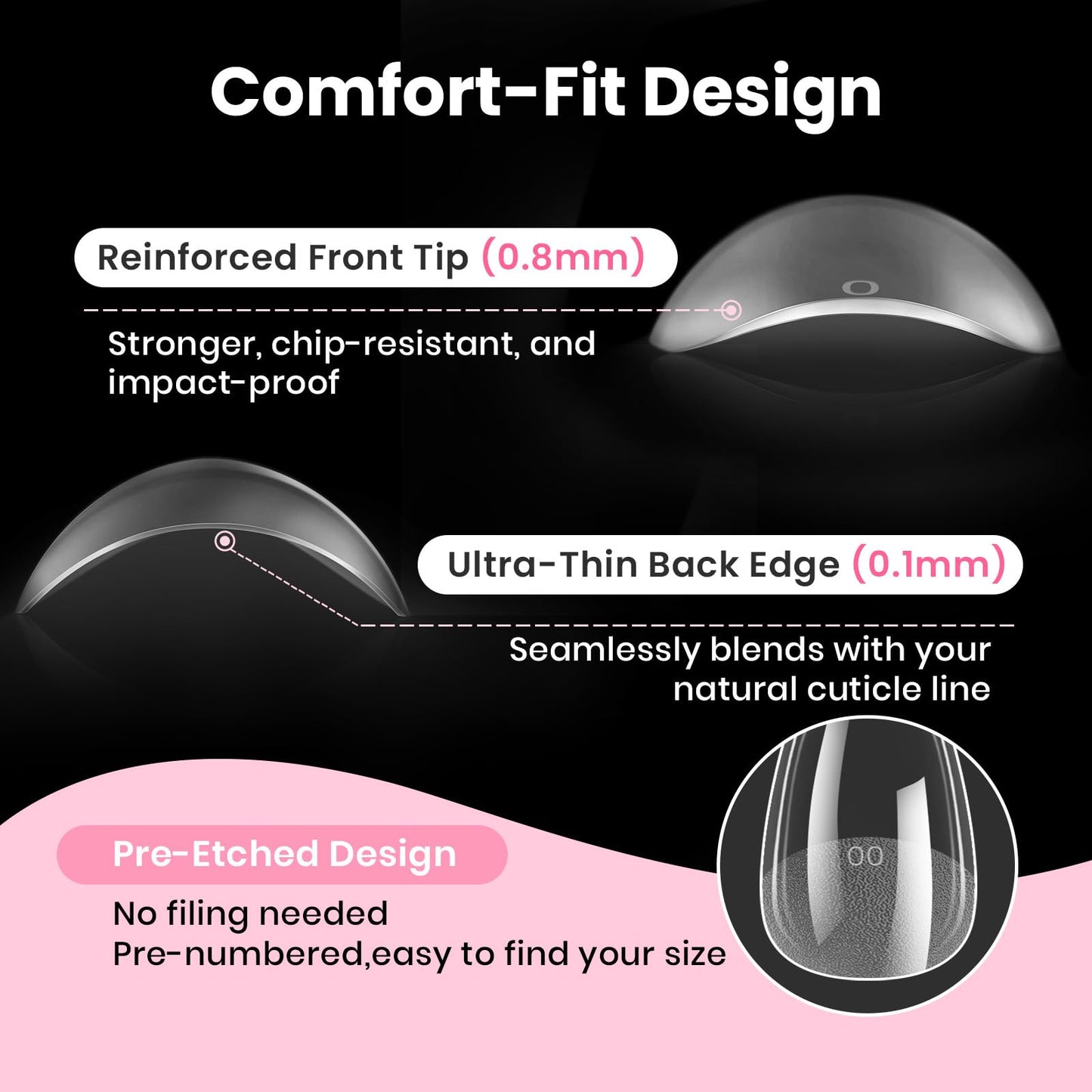 Beetles Gel Nail Kit Curve-EX, Almond Medium, 320pcs 16 Sizes Nail Tips, with 15g Nail Glue Hands-Free, 7.5ml Base Gel & Top Coat, Mini Lamp, for Acrylic Press On Nail, Extension DIY Set at Home
