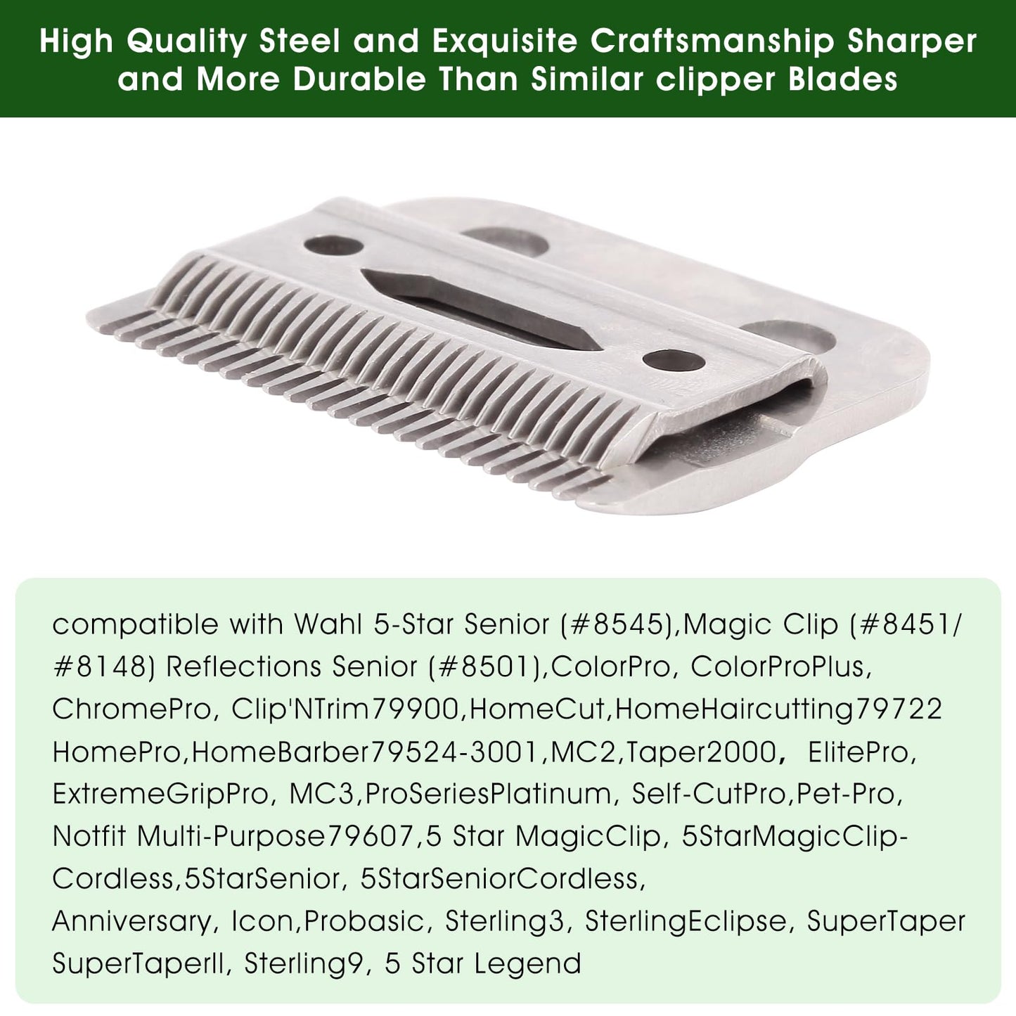 ZZYZSFUS 2 Pack Professional Replacement Clipper Blades,Precision 2 Holes Adjustable Hair Clipper Parts Blade for 5-Star Senior, Magic Clip, Reflections Senior