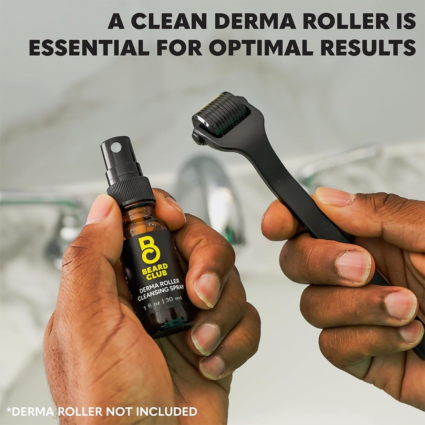The Beard Club Derma Roller Cleansing Spray - Clean and Prolong Derma Roller & Beard Roller Life - 1oz
