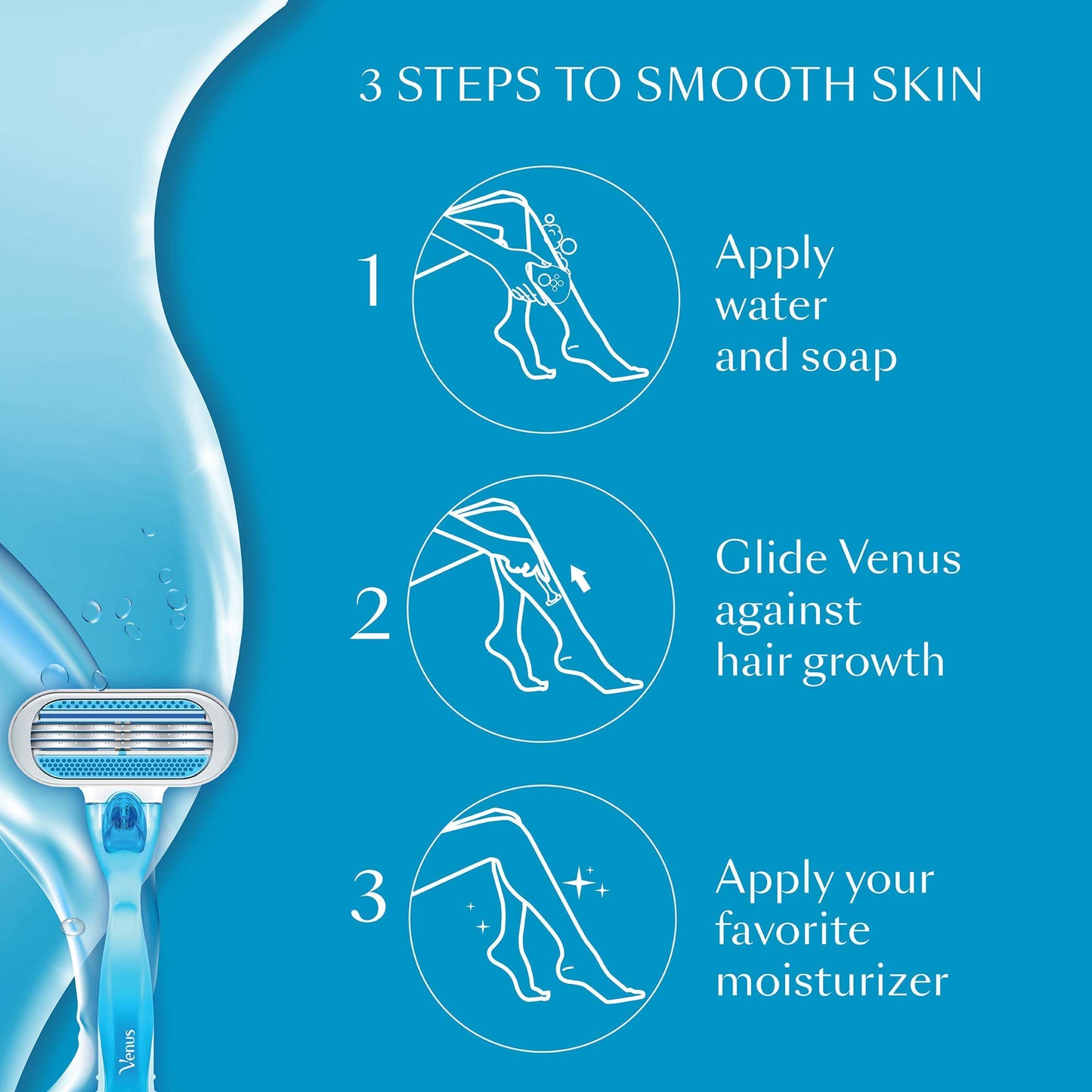 Gillette Venus Women's Razor with 2 Razor Blade Refills, Womens Razors / Blades