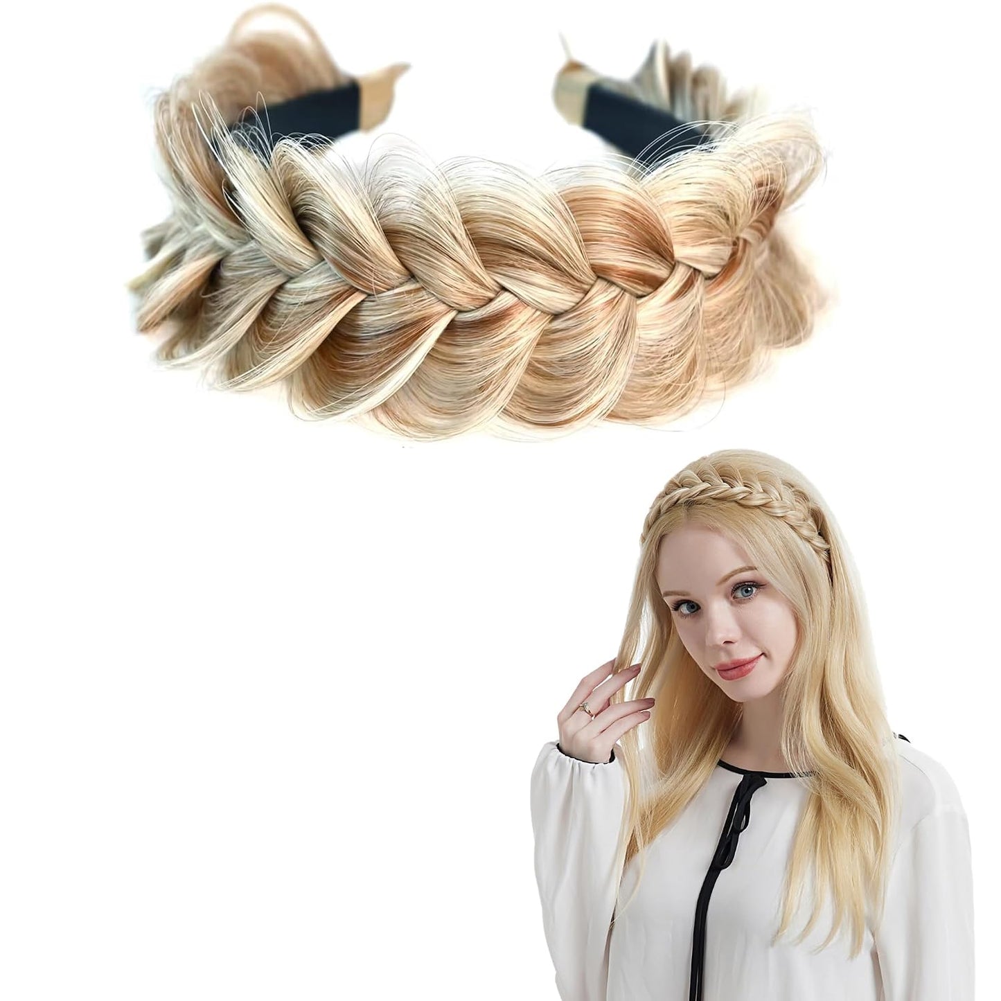 Braided Headband - Elastic Non-Slip Fashion Hair Accessory for Women & Girls | Ocher Color