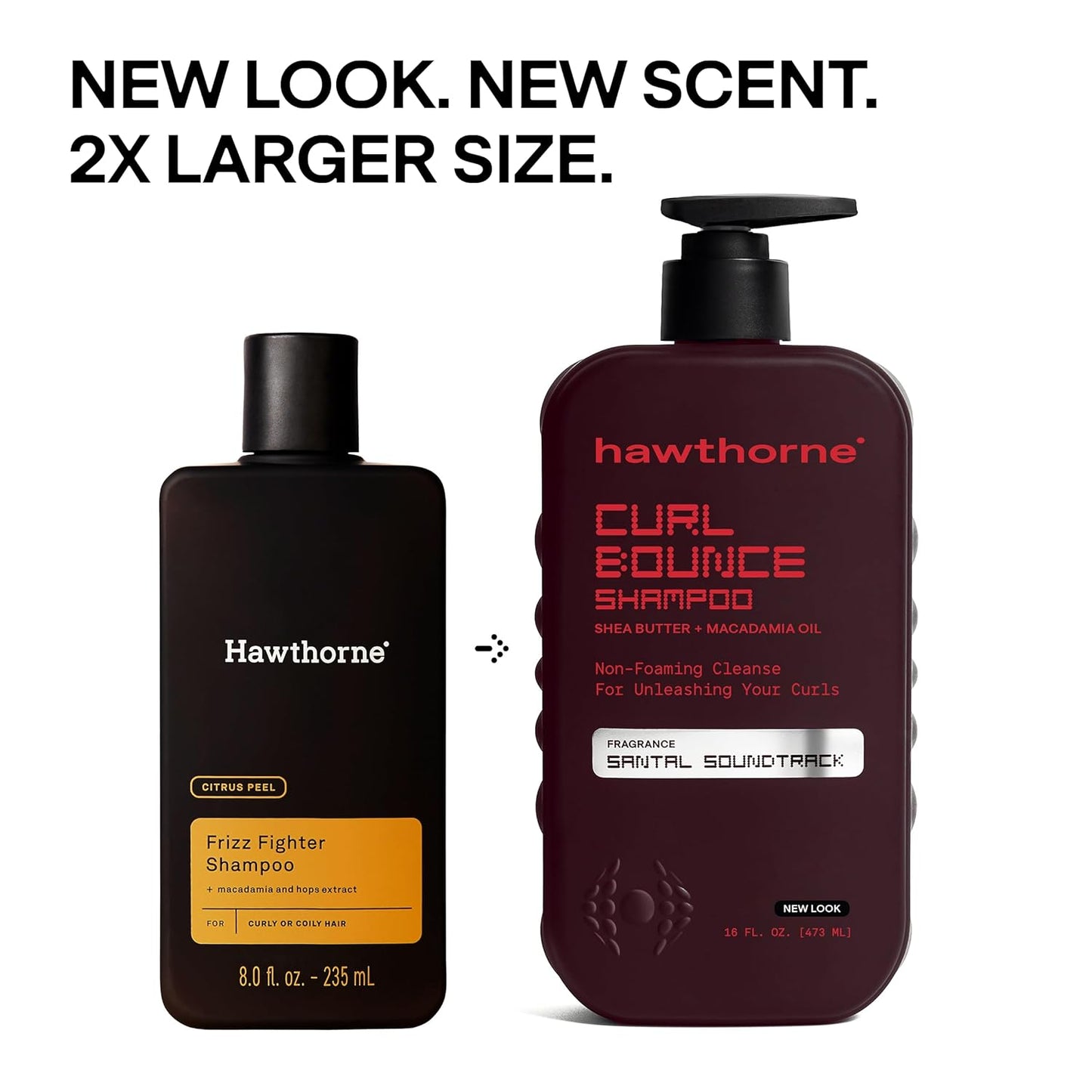 Hawthorne Curl Bounce Men's Curly Hair Shampoo & Conditioner Set - Sulfate-Free, Shea Butter & Macadamia Oil | 16 oz Each