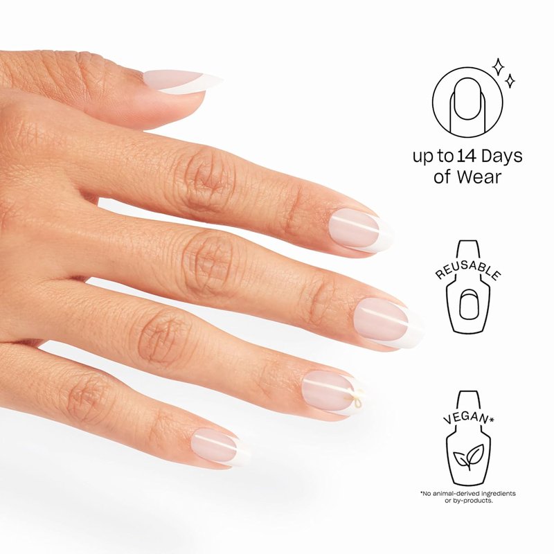 OPI Press On Nails - Short Round & Squoval Accent Nail Art | 24 Count with Glue | Long Lasting, Reusable