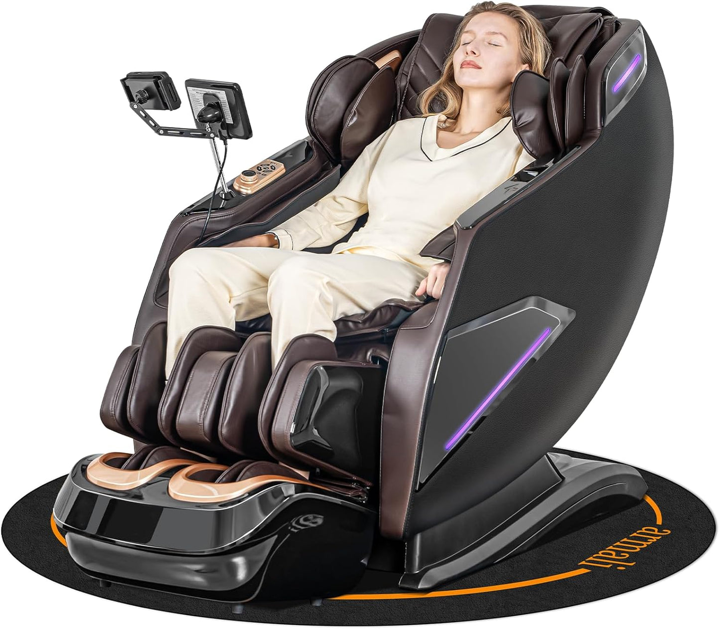 4D Massage Chair - Full Body Shiatsu Recliner with Zero Gravity & Core Heating | 20 Massage Techniques, Deep Yoga Stretch, Foot Rollers