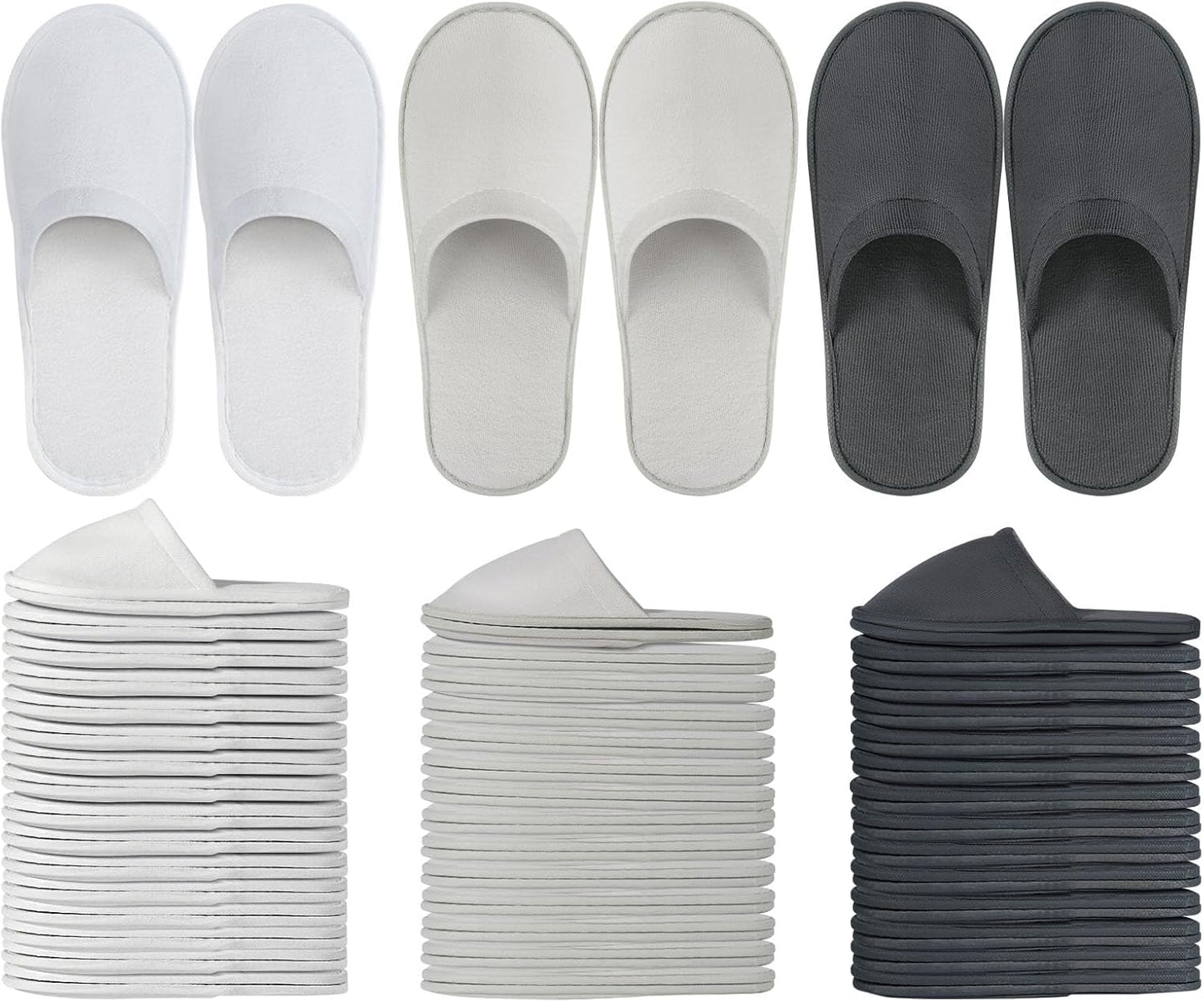 Disposable Slippers for Guests - 44 Pairs, Non-Slip EVA, Fits US Men 10 & Women 11 | Ideal for Spa, Hotel, Wedding, Travel