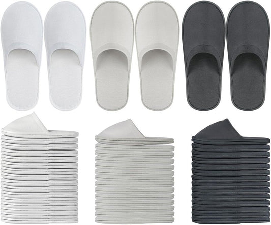 Disposable Slippers for Guests - 44 Pairs, Non-Slip EVA, Fits US Men 10 & Women 11 | Ideal for Spa, Hotel, Wedding, Travel